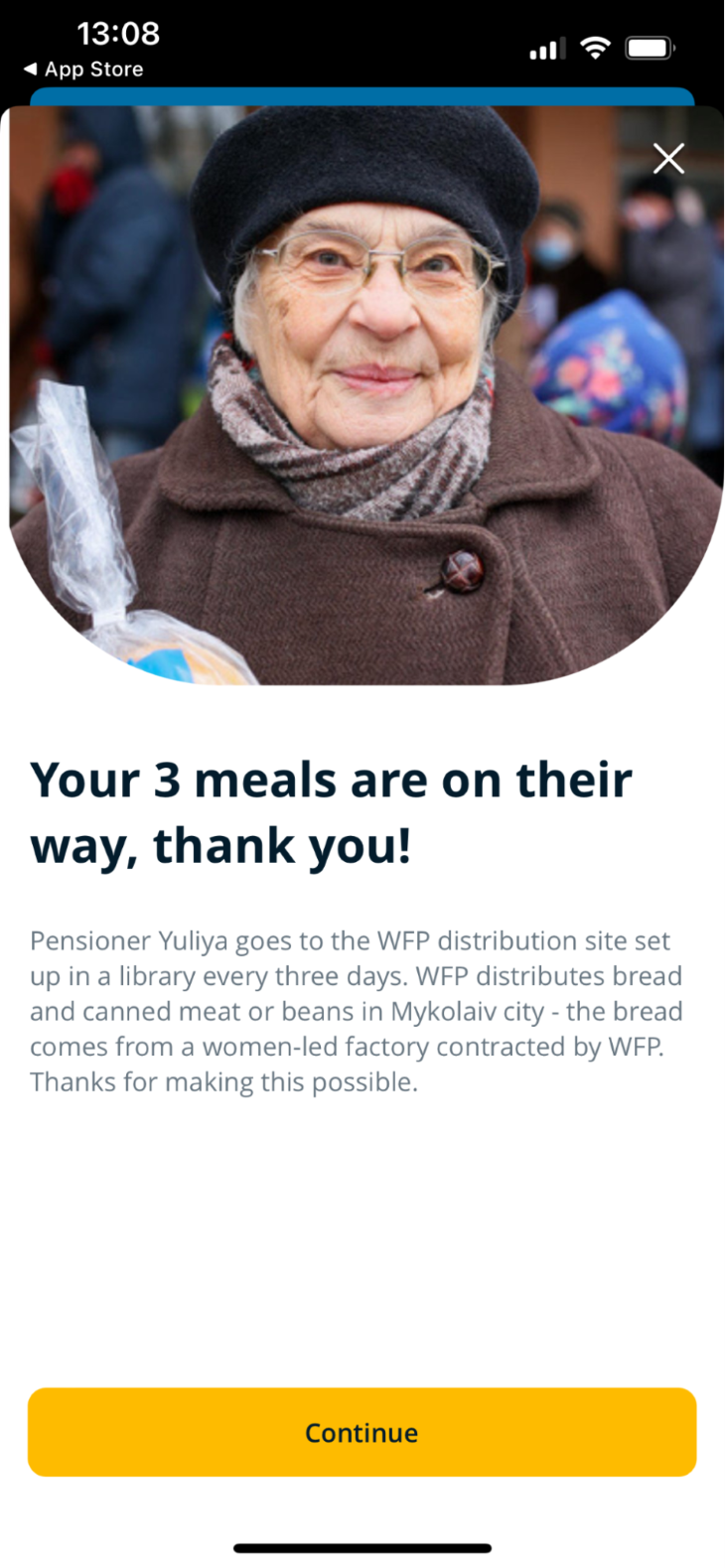 ShareTheMeal End Experience