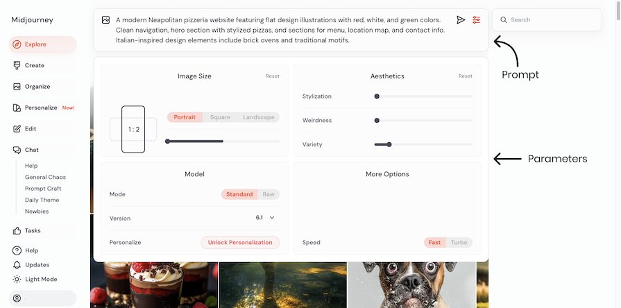 Example Using A Prompt And Parameters In Midjourney