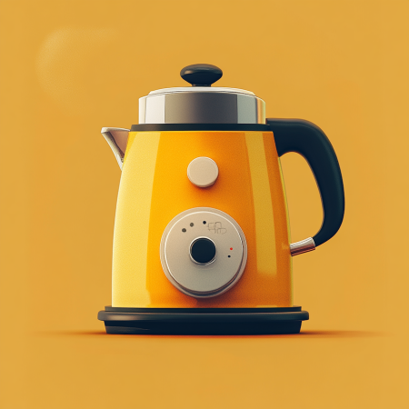 Skeuomorphic Icon Of A Kettle Generated Using A Previous Design As A Style Reference In Midjourney