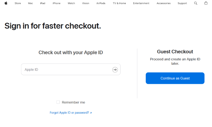 Apple Store Checkout Page