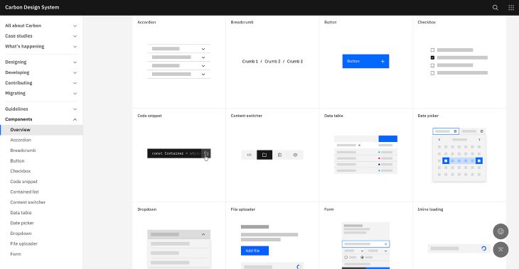 Carbon Design Code Snippet