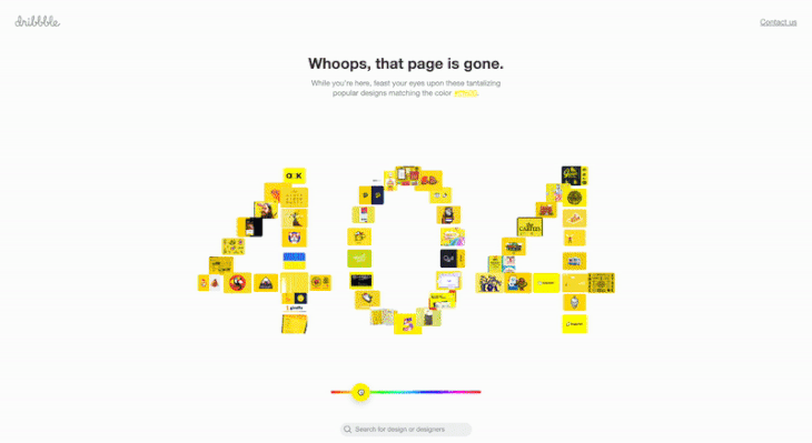 Dribbble 404 Page