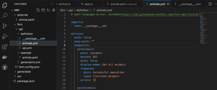 Developer Console Showing Definitions Generated Automatically With Fern