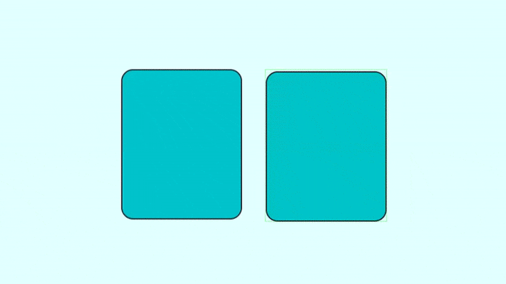 Two Animated Squares Side By Side With Paint Flashing Selected