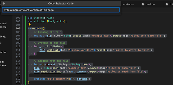 Demo Of Refactoring Code With Cody