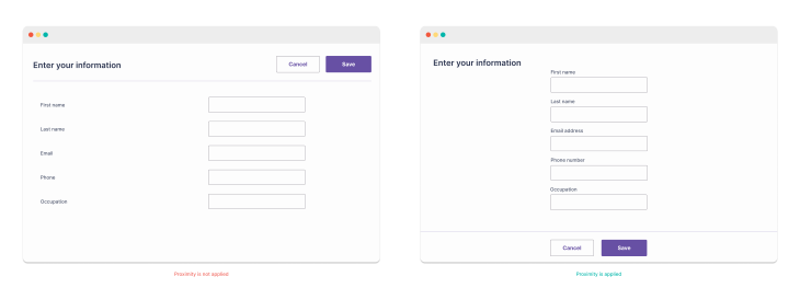 Proximity UX Labels