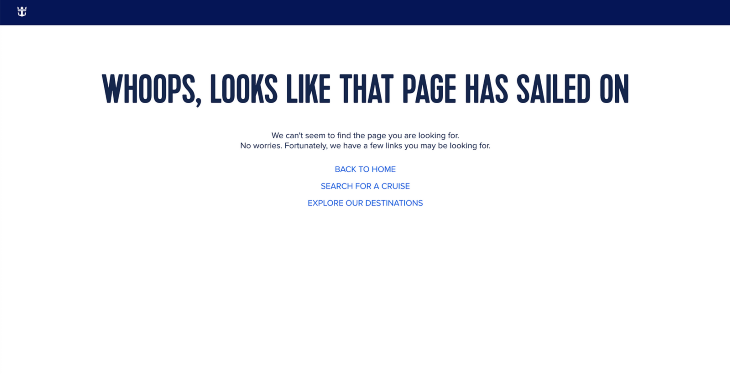 Royal Caribbean 404 Page