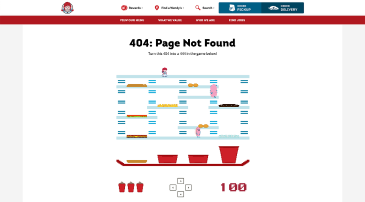 Wendys 404 Page
