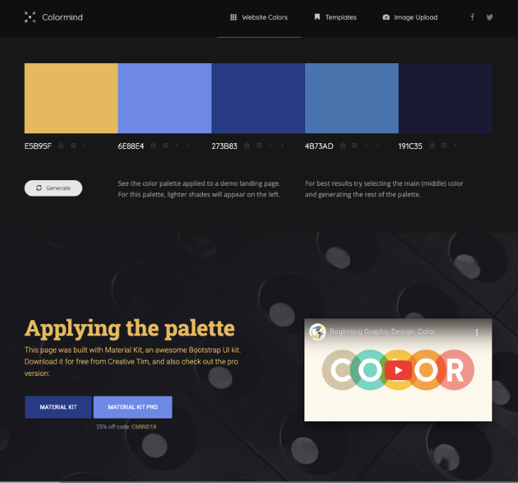 Colormind Demo Webpage