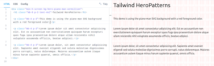 A Demo Using The Tailwind-HeroPatterns Plugin