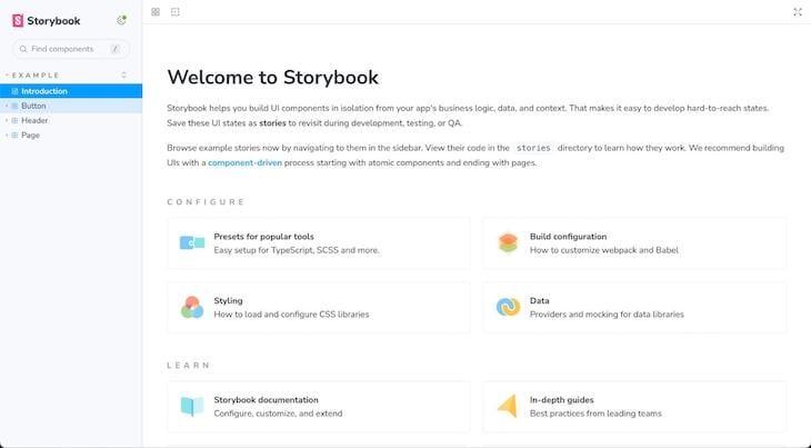 Welcome To Storybook Page With Guidance To Start Developing Documenting And Testing Components