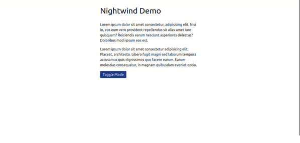 A Demo Of Nightwind's Generated Dark Mode