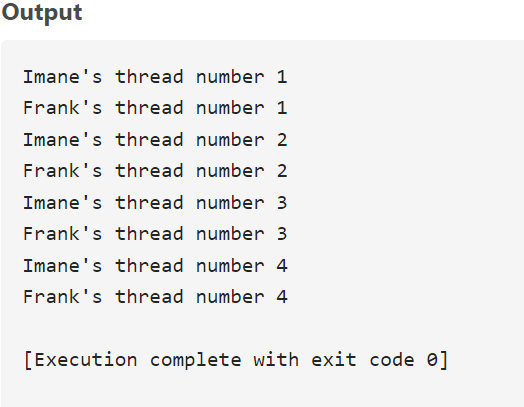 The Output For How Rust Implements Multiple Threads