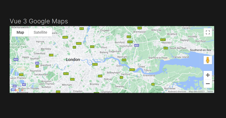 Simple Google Map Rendered in Our Vue 3 App