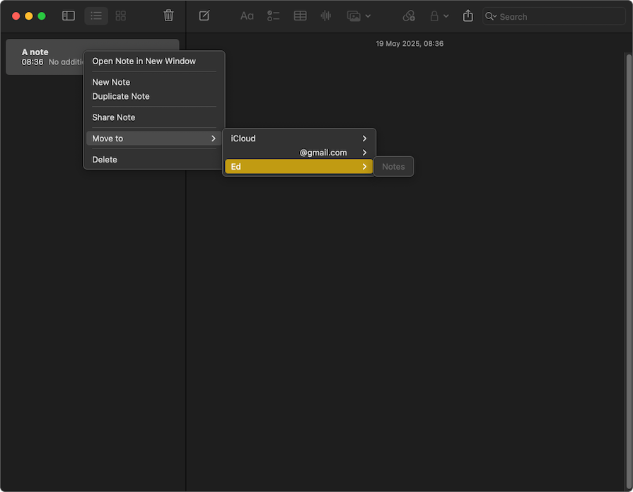 Dropdown Menu With Alternate Way To Move File Other Than Drag And Drop