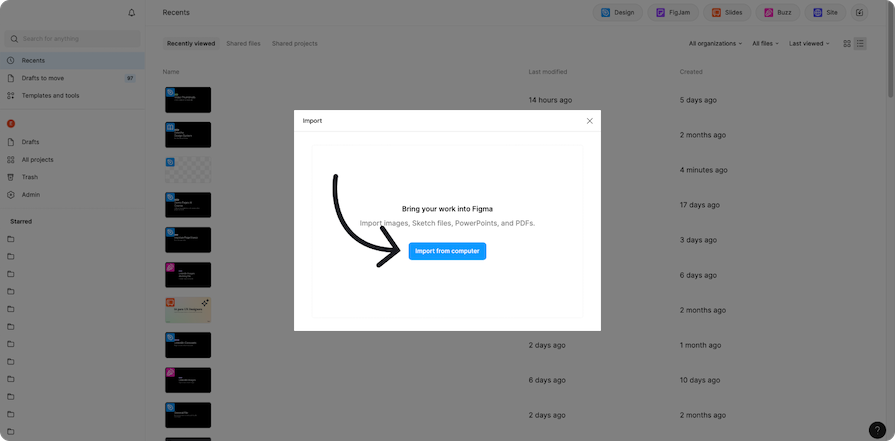 Separate File Picker Window In Figma Allowing File Selection Instead Of Drag And Drop