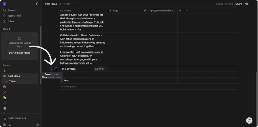 White Arrow Pointing To Visual Cue In User Interface That Indicates An Element Is Draggable