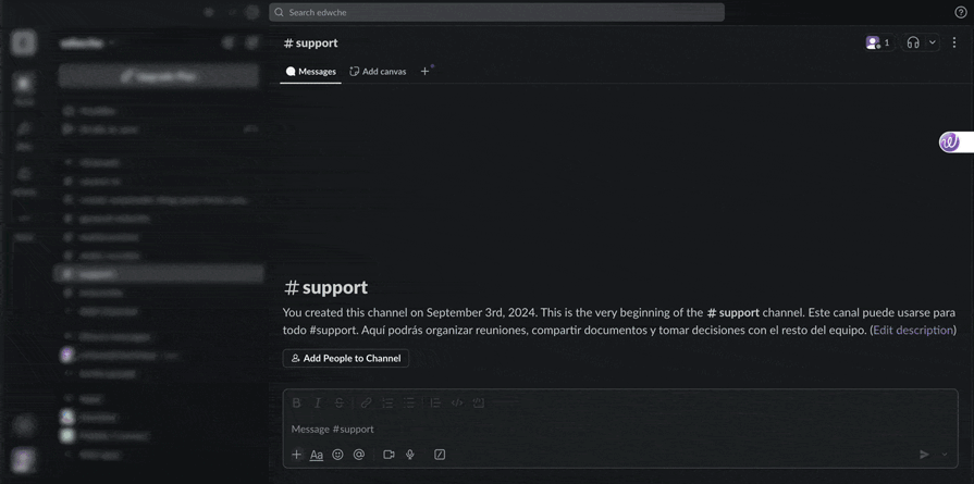 User Shown Dragging File Over Slack Interface, Which Changes To Show Drop Zone