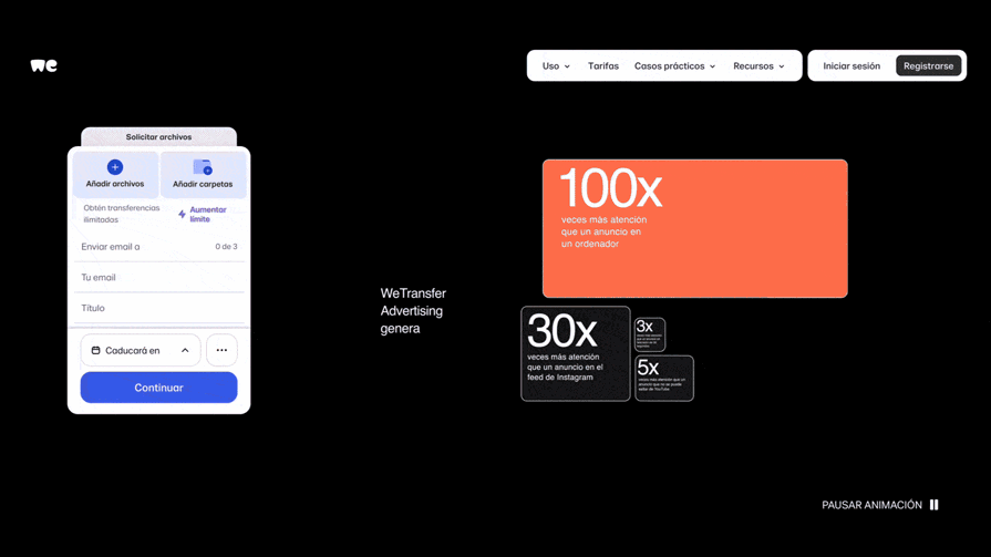 Full Screen Highlighted In WeTransfer App To Show Drop Zone