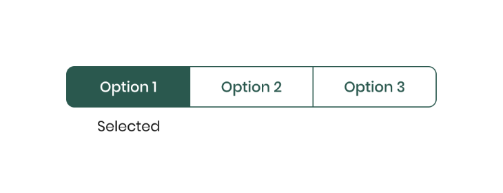 Button Showing Toggle State With Three Options And One Selected