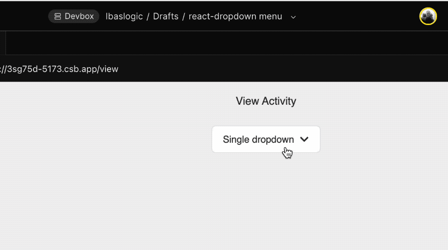 Demonstration Of A Dropdown Menu With A Logout Link