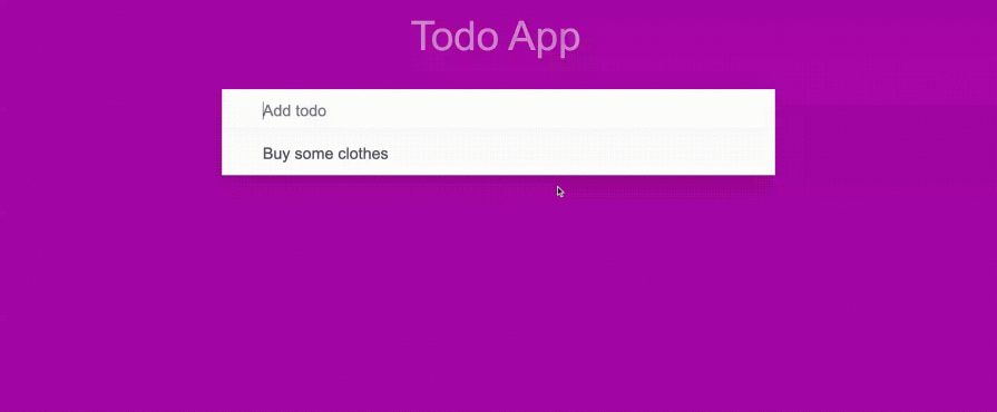 User Shown Interacting With To Do App Built With Leptos And Rust. App Has Magenta Background With Title Todo App At Top And Text Input Field Where User Is Shown Typing To Do Items. Items Are Added To List And User Is Shown Hovering Over Items To Reveal X Symbol. Clicking X Symbol Deletes To Do Item From List