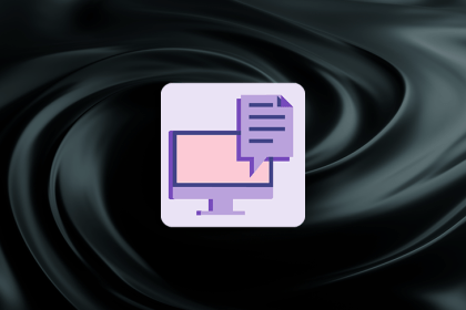 Empty State Computer Window Over Black Swirl