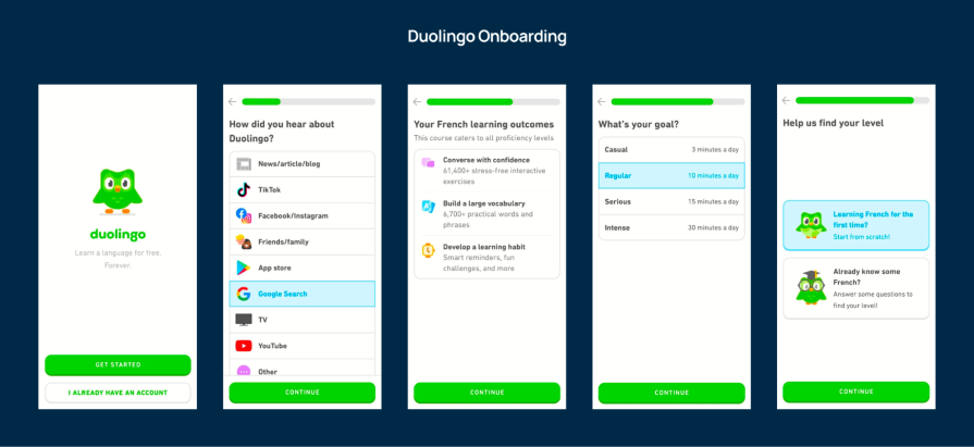 Gamified Onboarding on Duolingo