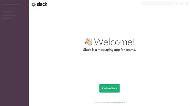 Slack Welcome Screen
