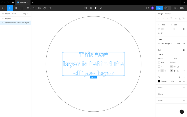 Text Revealed Behind Ellipse Layer
