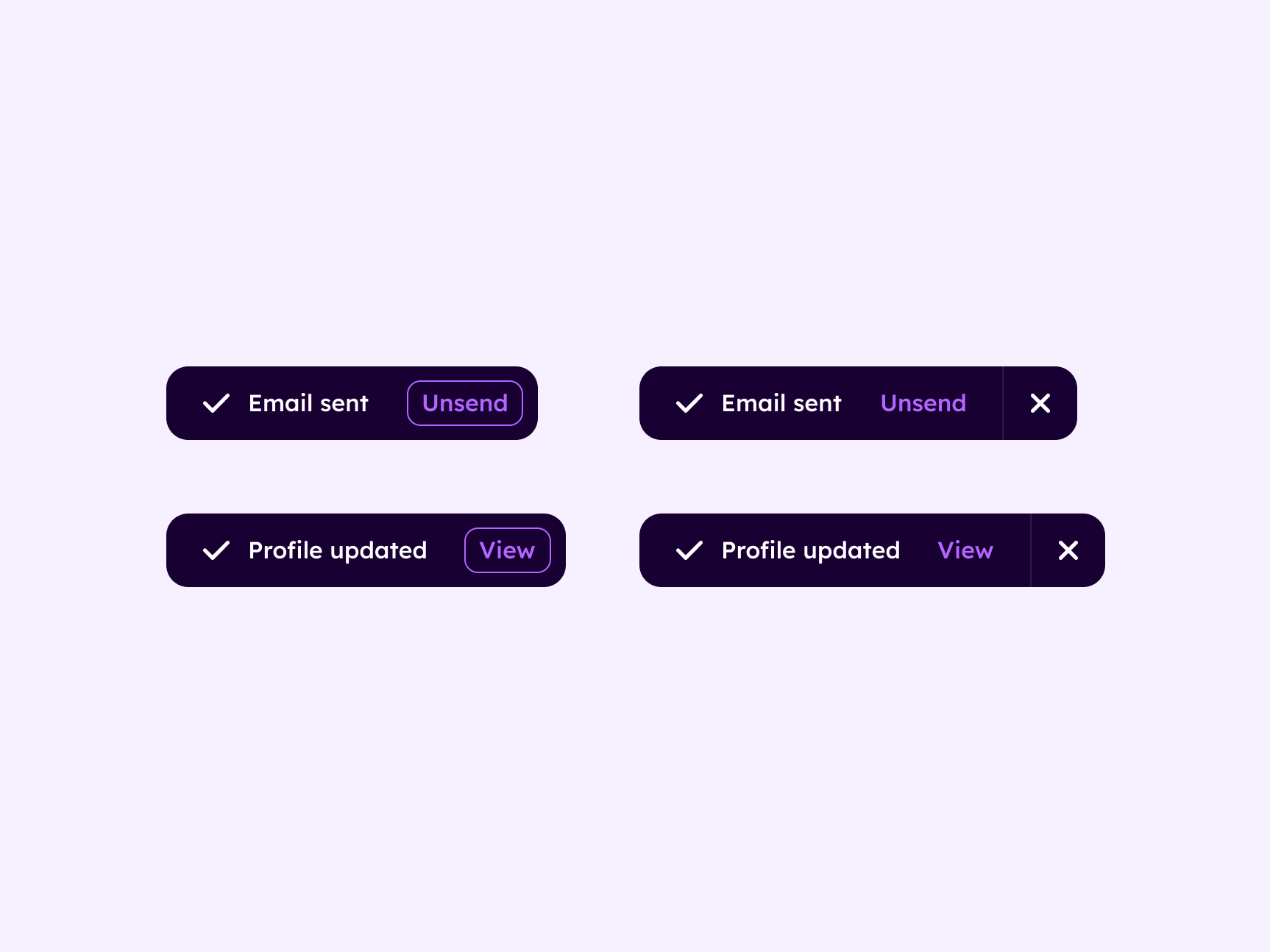 Toast Notifications Simple Elements