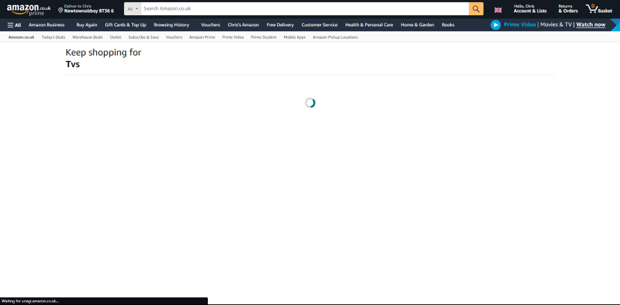 Blank Amazon Search Loading Spinner