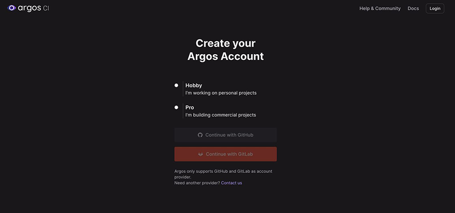 Create an Argos account