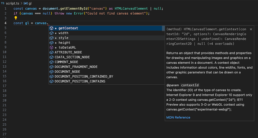 Screenshot Of Integrated Development Environment Using Typescript With Webgl To Get Better Code Completion, Suggestions, And Error Catching Capabilities