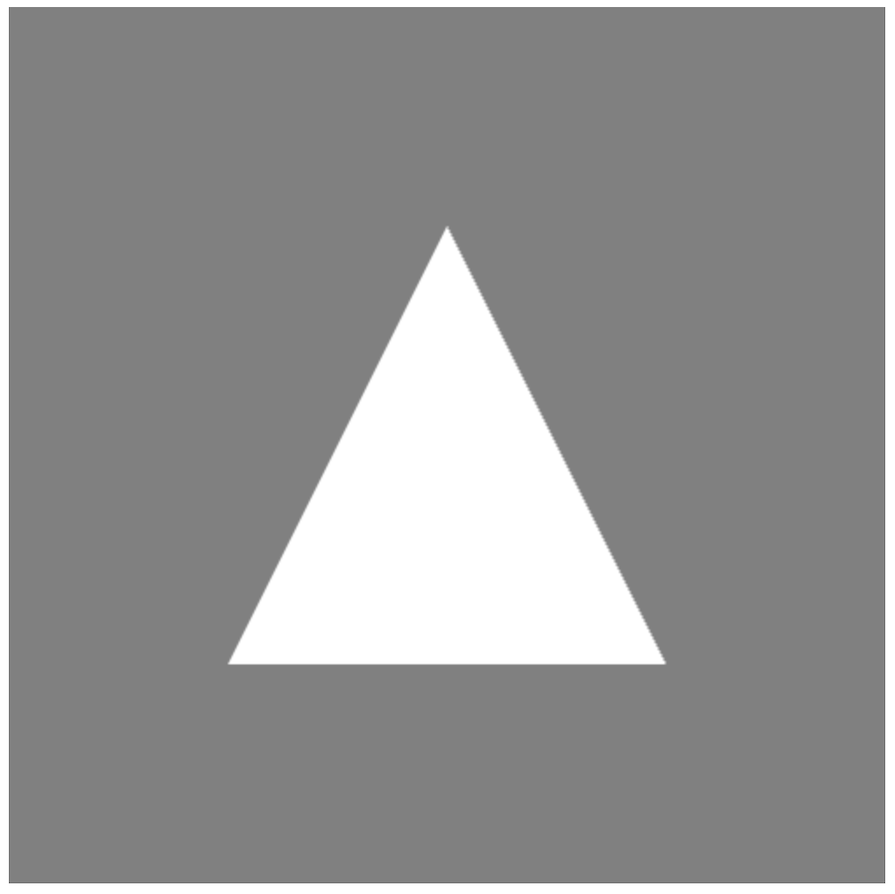 Equilateral White Triangle On A Gray Canvas