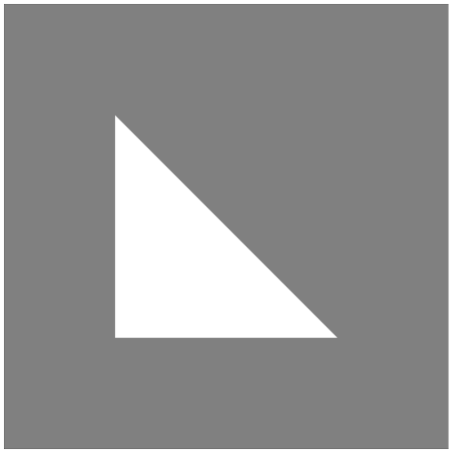 Right Angled White Triangle On A Gray Canvas