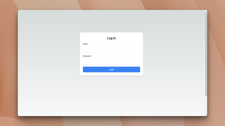 Our login page in Next.js