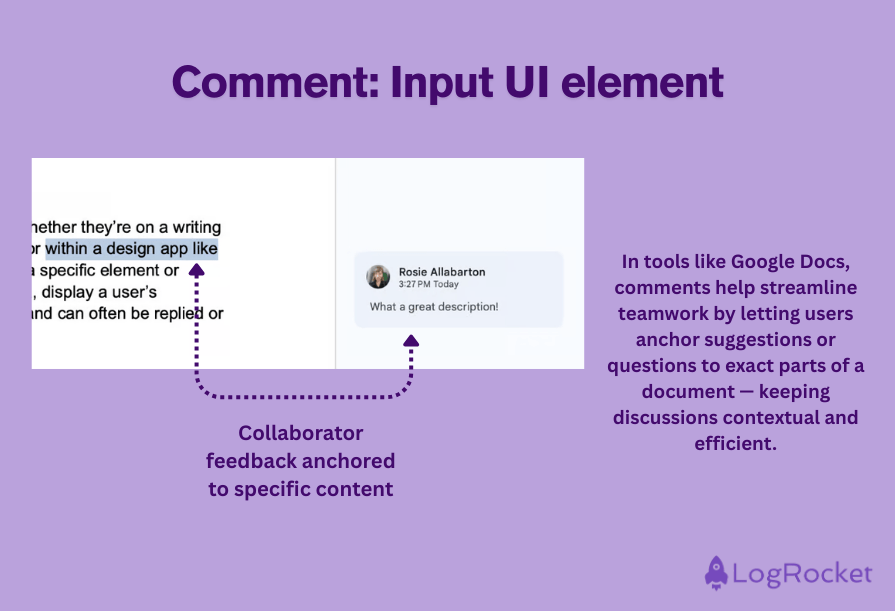 Comment Input UI Element