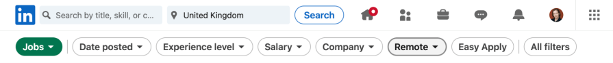 Filters In A Top Bar LinkedIn