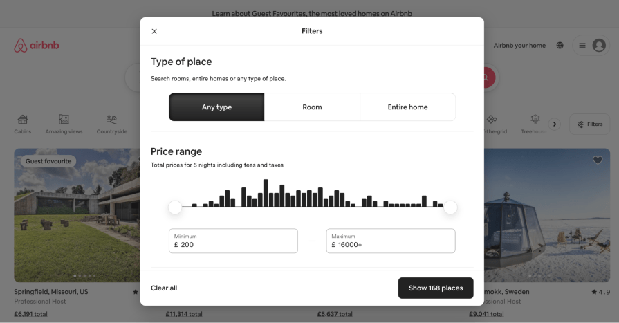 Modal Airbnb Example