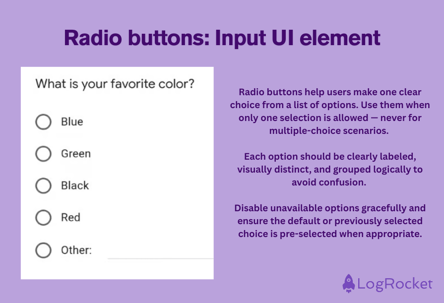 Radio Buttons: Input UI Element