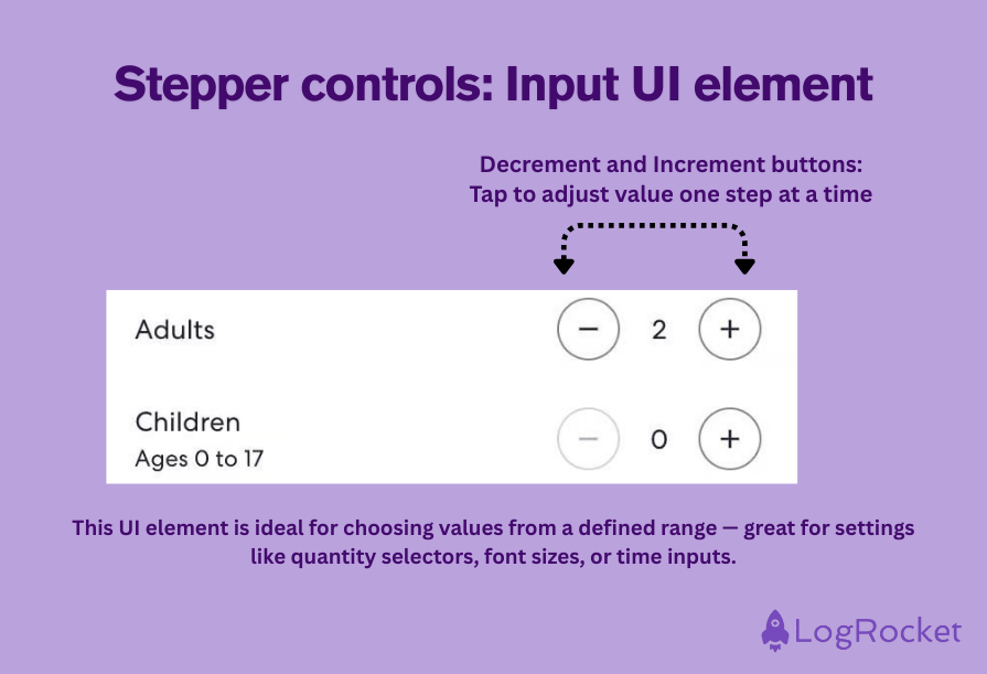Stepper Controls Input UI Element
