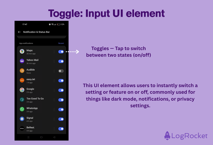 Toggle Input UI Element