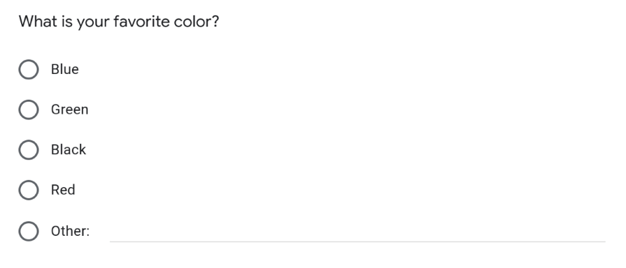 Favorite Color Radio Buttons Example