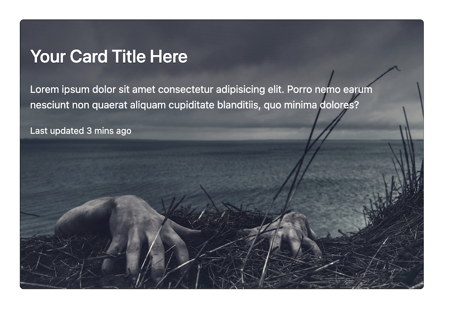 Bootstrap Card Component With Image Shown Underneath Overlapping Text Content