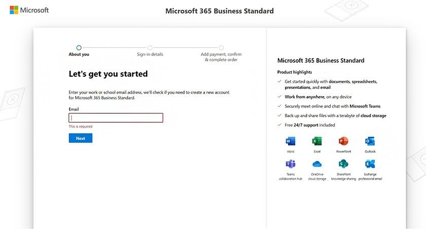 Microsoft 365 Onboarding Wizard UI