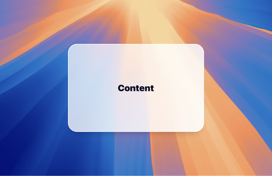 Example Glassmorphic Effect With Gradient Property Applied To Element Over Abstract Background