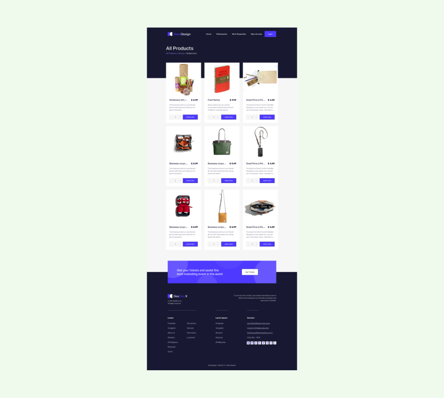 Product Listings Page