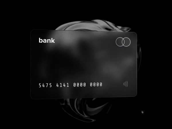 Dribbble Interactive Glassmorphic Credit Card