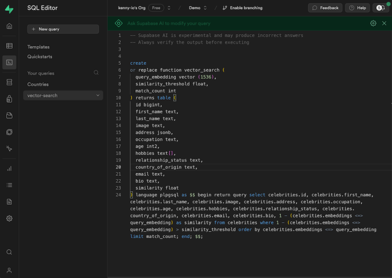 Implementing vector search with OpenAI, Next.js, and Supabase ...